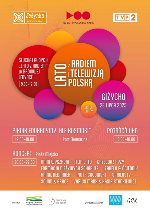 Lato z Radiem i TVP2 rozgrzeje Giżycko – muzyczna eksplozja nad mazurskimi jeziorami